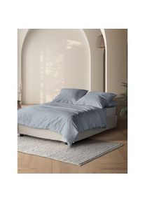 Irisette, Bettw&auml;sche &raquo;Paris 8000&laquo; 2 Hochwertige Premium Bettw&auml;sche, blau, Mako-Satin, Obermaterial: 100% Baumwolle, B/L: 155 cm x 220 cm - 1 Stk.