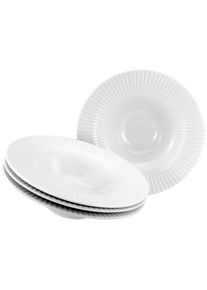 Creatable, Speiseteller &raquo;Allegra, Teller 30, 5 cm, 4-tlg.&laquo; Vielseitig einsetzbar, Klassische Coupeform, wei&szlig;, Porzellan, 30,5 cm, wei&szlig;