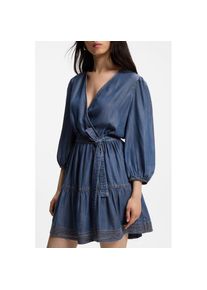 BOSS Orange, Damen, Wickelkleid &raquo;Dardy Premium Damenmode&laquo; im Denim-Look, Bindeg&uuml;rtel, Medium Blue 420, 34 - N-Gr, Kleid von BOSS Orange Womenswear