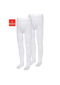 H.I.S. H.I.S, Damen, Feinstrumpfhose Packung, 2 Stk. tlg. mit Zopfmuster, 2x white, 92/98, Polyamid Kinderstrumpfhose mit kleinem Zopfmuster