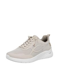 Rieker, Damen, Slip-On Sneaker Schlupfschuh, Halbschuh, Freizeitsneaker mit Gummizug, beige, 36, Sportlicher Sneaker zum schlupfen mit Anziehlasche
