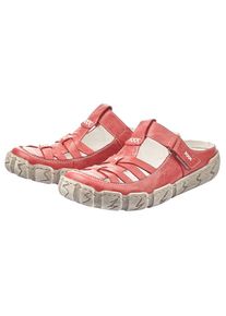 Rieker, Damen, Clog Sabot, Sommerschuh, Schlappen, Hausschuh mit Ziern&auml;hten, rot, 36, Sommerlicher Clog mit Klettverschluss-Riemchen