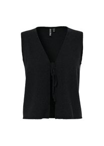 Pieces, Damen, Strickweste &raquo;PCBREE SL TIE KNIT VEST NOOS BC&laquo; mit Bindeband, Black, M, Black, Damenweste von Pieces