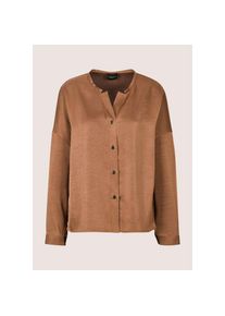Madeleine Mode MADELEINE, Damen, Langarmbluse &raquo;Satinbluse Oversized-Bluse mit Glanzeffekt&laquo; Satinoptik, tabakbraun, 42, L&auml;ssige Oversized-Form, L&auml;nge ca. 68 cm