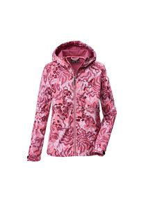 Killtec, Damen, Softshelljacke &raquo;KOS 154 GRLS SFTSHLL JCKT&laquo; Wind- und wasserabweisende Kinderjacke mit buntem Print, pink, 176, M&auml;dchen Softshell Jacke