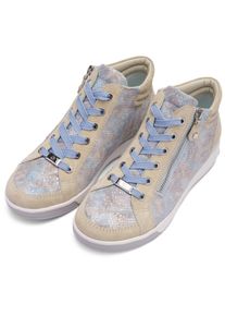 Ara, Damen, Sneaker &raquo;ROM&laquo; , Freizeitschuh, High-Top-Sneaker, Schn&uuml;rschuh in Schuhweite G (=weit), hellbeige-hellblau, 2,5, Kn&ouml;chelhoher Sneaker mit 