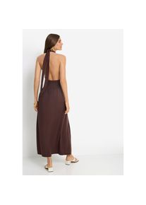 LSCN by LASCANA, Damen, Neckholderkleid in Maxil&auml;nge, dunkelbraun, 40 - N-Gr, Tr&auml;ger zum Knoten