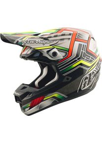 Troy Lee Designs SE5 Composite Lowrider, motocross helmet , color: Grey/Red/Neon-Yellow/Green , size: XS