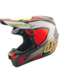 Troy Lee Designs SE5 Composite Stripes, motocross helmet , color: Black/Grey/Red/Neon-Yellow , size: L