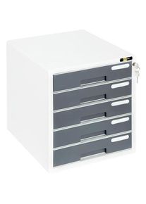 Grandhall, Aktenschrank, Aktenschrank 5 Schubladen. grau GELBE