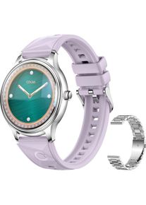 Colmi Smart Watch L28 (Silver-purple + silver steel strap), Smartwatch