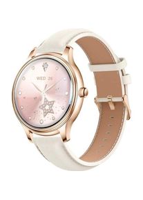 Colmi Smart Watch L28 (Gold + Gold leather strap), Smartwatch