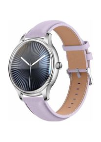 Colmi Smart Watch L28 Silver-Purple + Purple leather strap, Smartwatch