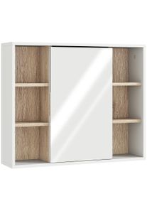 HOMCOM Bathroom Wall Cabinet with Mirror with the Side Adjustable Shelves, 1 Inner Adjustable Shelf, 60W x 14.5D x 49.4Hcm, White | Aosom Ireland