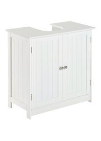 HOMCOM Under Sink Bathroom Storage Cabinet 2 Layers Vanity Unit Wooden - White | Aosom Ireland