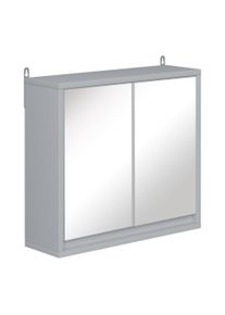 HOMCOM Wall Mounted Mirror Cabinet with Storage Shelf Bathroom Cupboard Double Door Grey | Aosom Ireland