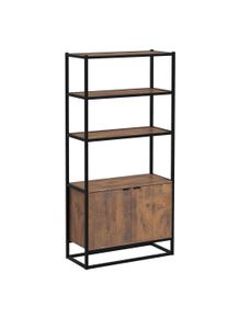 HOMCOM Storage Cabinet with 3 Open Shelves Cupboard Freestanding Tall Organizer Multifunctional Rack for Livingroom Bedroom Kitchen Rustic Brown | Aosom Ireland