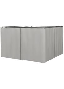 Outsunny Replacement Gazebo Curtains - 4-Panel Side Panels Only for 3 x 3 M Gazebos or Pergolas, with Hooks/C-Rings Included, Light Grey | Aosom Ireland