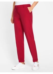 B&uuml;gelfaltenhose Inspirationen, Damen, Gr. 19, Kurzgr&ouml;&szlig;en, rot, 63% Polyester, 33% Viskose, 4% Elasthan, unifarben, Hosen B&uuml;gelfaltenhose