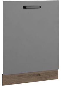 Wiho-K&uuml;chen Frontblende WIHO K&Uuml;CHEN "Elba, TOPSELLER", grau (graphit), B:59,4cm H:71,5cm, Holzwerkstoff, M&ouml;belblenden, Frontblende, f&uuml;r vollintegrierte Einbaugeschirrsp&uuml;ler, Ma&szlig;e (B/H): 59,4/71,5 cm