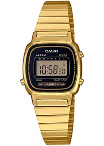 Chronograph CASIO VINTAGE, gold (goldfarben, schwarz), Armbanduhren, Damen, goldfarben, Chronograph, Quarzuhr, Armbanduhr, Damenuhr, Digitaluhr, Datum, Edelstahlarmband