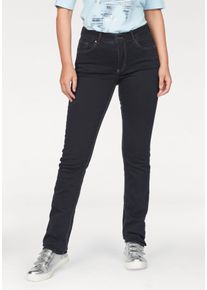Stretch-Jeans MAC "Melanie", Damen, Gr. 36, L&auml;nge 30, blau (dunkelblau rinsed), Denim/Jeans, Obermaterial: 98% Baumwolle, 2% Elasthan, clean, figurbetont lang, Jeans Stretch-Jeans, Gerade geschnitten