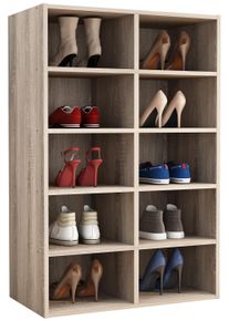 Schuhregal Vcm "Holz Regal Schuhschrank Schuhregal Hinsol M", braun (sonoma, eiche), B:55cm T:30cm, Regale, Schuhregal
