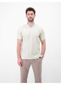 Poloshirt Lerros "Poloshirt mit Rei&szlig;verschlusskragen in Strukturqualit&auml;t", Herren, Gr. S, beige (cloudy wei&szlig;), 100% Baumwolle, ohne Ausschnitt, Shirts Poloshirt
