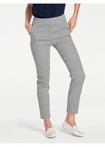 R&ouml;hrenhose Heine, Damen, Gr. 23, Kurzgr&ouml;&szlig;en, schwarz-wei&szlig; (schwarz, wei&szlig;), 71% Baumwolle, 26% Polyester, 3% Elasthan, gemustert, mehrfarbig, 7/8-L&auml;nge, Hosen R&ouml;hrenhose