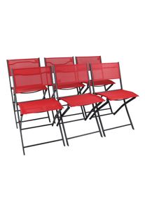 Gartenstuhl VCM "6-tlg. Gartenstuhl Balkonstuhl Klappstuhl Sumila", rot, B:45cm T:46cm, Obermaterial: 80% Textilmaterial TEXMAT. 20% Metall MT., St&uuml;hle, Gartenstuhl