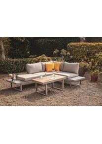 Loungegarnitur 3-tlg. Aruba Holz/Metall/Textil mit Kissen
