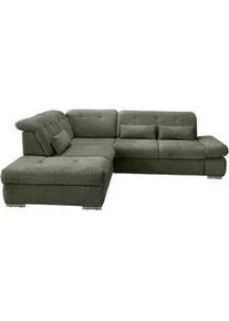 Ecksofa Dalida Dunkel Gr&uuml;n Chenille m. Bettkasten