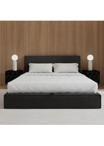 Polsterbett Gina Dunkelgrau ca. 180x200 cm Stauraum