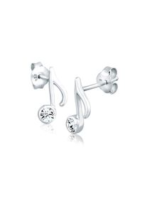 Elli, Damen, Paar Ohrstecker &raquo;Ohrringe Note Musik 925 Silber, mit Kristallen von Swarovski &laquo;, Silber, Silber, Elegante Ohrringe aus 925er Sterling 