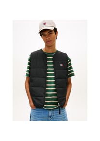 Tommy Jeans, Herren, Steppweste &raquo;TJM HERITAGE FLAG QUILTED&laquo; Underliner Regular fit mit Rundhalsausschnitt, Black, S, Black, Klassische Weste von Tommy