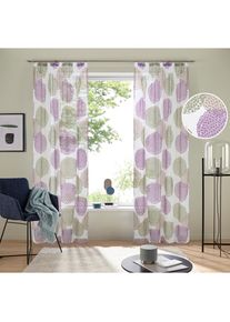 OTTO home, Gardine &raquo;Belem&laquo; Kr&auml;uselband 1 Stk. tlg. 1 bzw. 2 Schals, Vorhang, Fertiggardine, Kreise, beige, Voile, Polyester, 225 cm