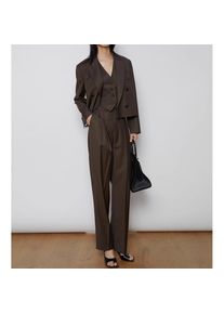 Allingentle Women's Suit Pantsuit 3 Piece Double-Breasted Blazer & Pants Fashion Suit for Casual Office Customize