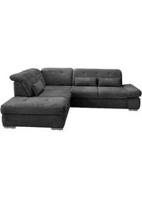 Ecksofa Dalida Anthrazit Chenille mit Bettkasten