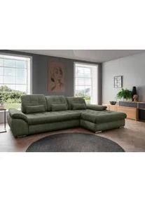 Ecksofa Rigatti Gr&uuml;n Chenille m. Bettkasten