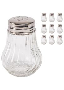Relaxdays 10x Salz- und Pfefferstreuer, Pfefferm&uuml;hle + Salzm&uuml;hle, Transparent, Silber