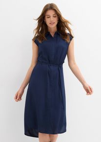 Blusenkleid aus weicher Viskose, blau, Gr&ouml;&szlig;e 52, Viskose, bonprix