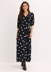 Maxikleid aus flie&szlig;ender Viskose, schwarz, Gr&ouml;&szlig;e 42, bonprix