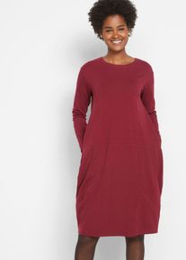 Jerseykleid in O-Shape, rot, Gr&ouml;&szlig;e 40/42 (M), mit Baumwolle, bonprix