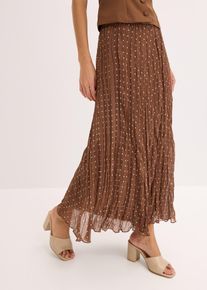 Chiffon-Rock in Crash-Optik, braun, Gr&ouml;&szlig;e 38, bonprix