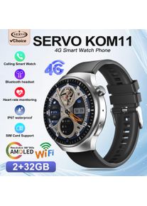 SERVO KOM11 4G Smart Watch Waterproof Built-in GPS 1.62" HD Display NFC Heart Rate Android Smartwatch Outdoor Sport Men Women