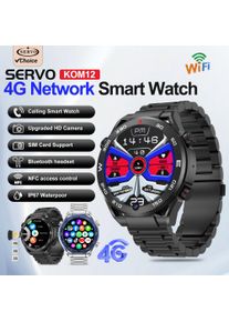 SERVO Outdoor Sport Smart Watch Waterproof Built-in GPS Heart Rate Monitoring NFC 1.62" HD Display Android Smartwatch Video Call