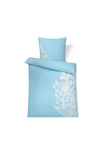 Tchibo - Pościel bawełniana premium - kolor: biały/niebieski