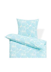 Tchibo - Pościel z bawełny renforc&eacute; - kolor: biały/turkusowy