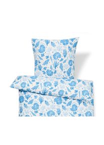 Tchibo - Pościel z bawełny renforc&eacute; - kolor: biały/niebieski