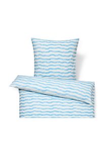 Tchibo - Pościel z bawełny renforc&eacute; - kolor: biały/niebieski